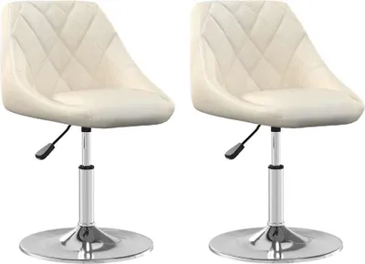 Image de Chaises pivotantes à manger lot de 2 Crème Velours