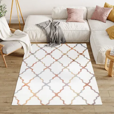 Produktbild von Teppich Wohnzimmer Schlafzimmer Modern Design Shaggy Hochflor Langflor Bunt 160 x 220 cm