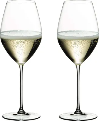 Produktbild von Riedel Veritas Champagne Wine Glass, 2er Set, Weinglas, Weißweinglas, Trinkglas, Hochwertiges Glas, 445 ml, 6449/28