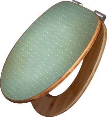 Produktbild von banjado Design WC Sitz Bambus Absenkautomatik -Punkte im Focus - Toilettendeckel mit Absenkautomatik Holz/hochwertiger Bambus Klodeckel/WC-Sitz für alle gängigen Toiletten [TDB2 11263]
