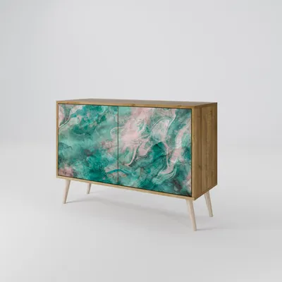 Produktbild von Spacerebels Kommode mit 2 Türen - Sideboard Komodenschrank - Highboard - Kleiderschrank Möbel - Wohnzimmer Schlafzimmer - 57,5×111×42 (HxBxT)