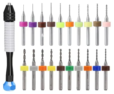 Produktbild von Spiralbohrer Set 20 Stück, 0.1 mm bis 1.0 mm, Wolframstahl, für Handbohrer