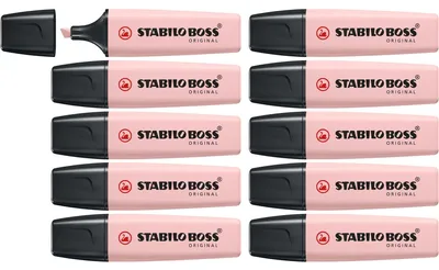 Obrázek produktu pro Zvýrazňovač STABILO – BOSS ORIGINAL NatureCOLORS Wildflower – balení po 10 kusech – červená