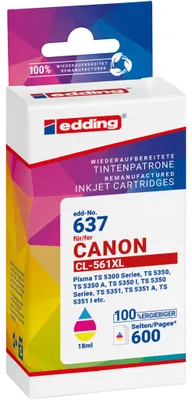 Obrázek produktu pro Edding EDD-637, Azurová, Purpurová, Žlutá, 18 ml, 1 kusů, 600 str., Balení po jednom