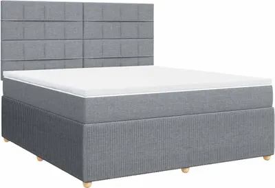 Produktbild von vidaXL Boxspringbett mit Matratze Hellgrau 180x200 cm Stoff