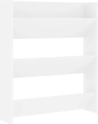 Produktbild von vidaXL Wand-Schuhschrank Weiß 80x18x90 cm Holzwerkstoff