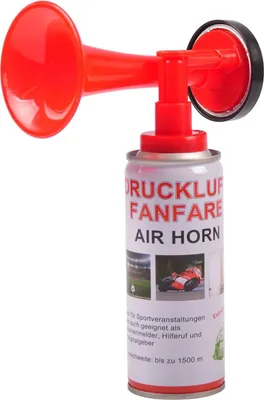Produktbild von Druckluft-Fanfare 250ml, Stadionhupe, Signalhorn, Tröte, Sirene, Airhorn, laute Warnung bis 1500m, für Events und Sportveranstaltungen