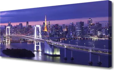 Produktbild von Tulup Leinwand-Bilder 125x50 Wandbild Canvas Kunstdruck Brücke Stadt Architektur