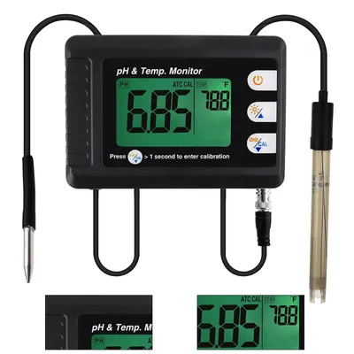 Produktbild von PH-Meter mit Temperatursonde und Automatischer Kalibrierung, Digitaler Wasserqualitätstester,ph tester für Aquarien und Hydroponik
