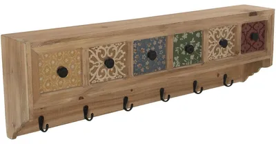 Produktbild von Alexandra House Living Wandgarderobe aus Holz, 82 x 14,5 x 25 cm