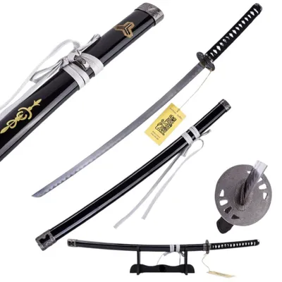Immagine prodotto di Spada katana decorativa Hattori Hanzo ispirata a Kill Bill - acciaio inossidabile - fodero in legno - supporto - 105 cm HKS114E