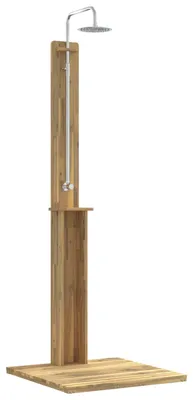 Produktbild von vidaXL Gartendusche 217 cm Massives Akazienholz und Edelstahl Weiß