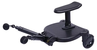 Immagine prodotto di Pattino da agganciare al passeggino - Buggy Board con sedile rimovibile - Universale - Fino a 25 kg - Per bambini dai 3 ai 6 anni - Plastica - Nero