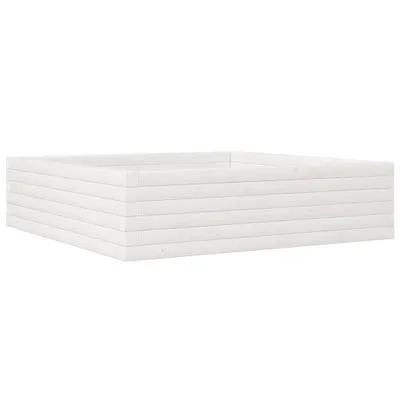 Obrázok produktu pre vidaXL Kvetináč biely 90x90x23 cm z masívneho borovicového dreva