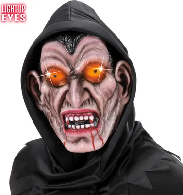 Produktbild von Vampir Maske Mit Kapuze Und Leuchtenden Augen