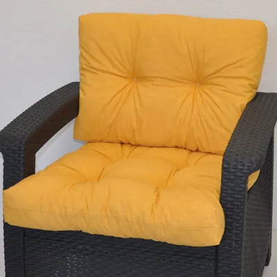 Produktbild von Kissen / Polster für PE - Rattanmöbel , Set Sitz + Rücken , Colore giallo (gelb)