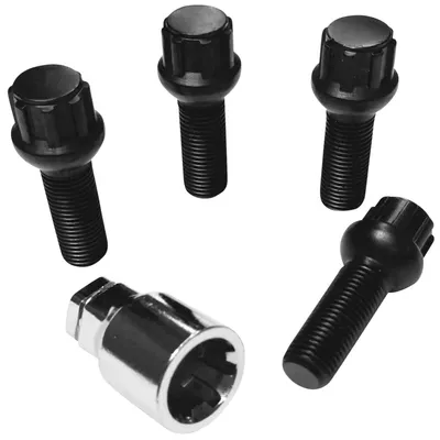 Produktbild von Felgenschloss M14x1,5x38mm Kugelbund R13 schwarze Felgenschlösser