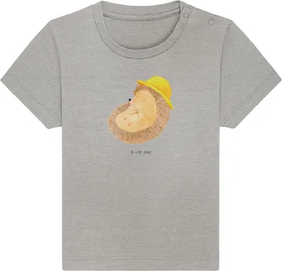Produktbild von Mr. & Mrs. Panda  T-Shirt Igel Beten 12. - 18. Monat - Heather Grey - Geschenk, Baumwolle Baby Shirt, Sonnenhut, Organic, Gott, Leben, Lustige Sprüche, Top, Kleinkind
