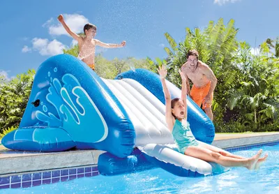 Produktbild von Intex 58849EP, Aufblasbare Kinderpool Wasserrutsche, 333 x 206 x 117 cm, Maximale Kapazität: 80 kg