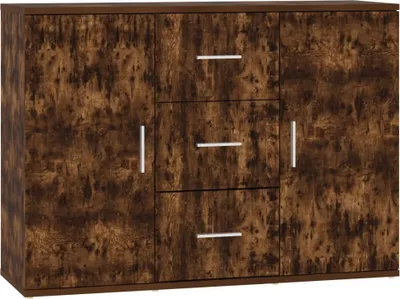 Image de vidaXL Sideboard chêne fumé 91x29,5x65 cm bois composite
