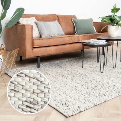 Produktbild von Volero - Wollteppich - Melange Creme Meliert - 230x330 cm - Wohnzimmer, Esszimmer, Schlafzimmer - Ländlich, Modern, Skandinavisch