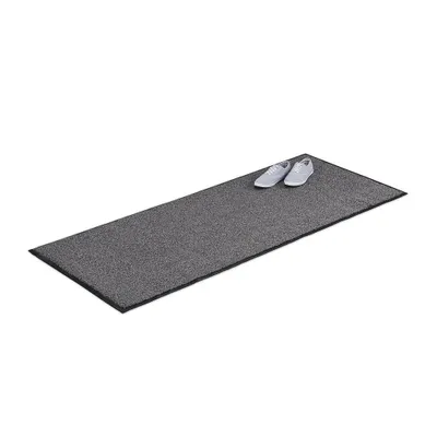 Obrázek produktu pro Relaxdays 4052025958084, Dekorativní rohožka, Vnitřní, Obdélníkový, Černá, Šedá, Jednobarevný, Polyester