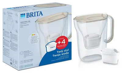 Obrázek produktu pro Filtrační konvice Brita Style Essential + 4 filtrační vložky Maxtra Pro Pure Performance (písková barva)
