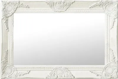 Obrázek produktu pro Nástěnné zrcadlo barokní styl 60 x 40 cm bílé