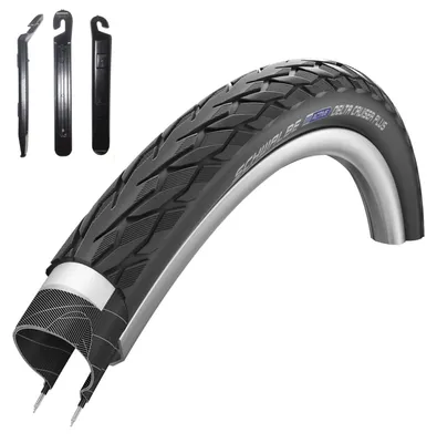 Produktbild von 1 x Schwalbe Delta Cruiser Plus 28 x 1,40 (37-622) Schwarz/Reflex inkl. Reifenheber