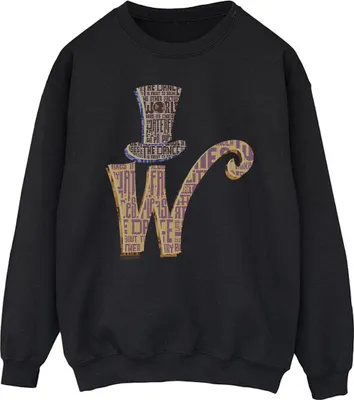 Produktbild von Willy Wonka - "W Logo Hat" Sweatshirt für Herren BI50539 (XXL) (Schwarz)