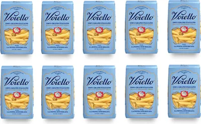 Produktbild von 10x Voiello La Penna Zito Rigata n°155 Pasta 100% Italienischer Weizen 500g Teigwaren aus Hartweizengrieß Bronze-Zeichnung