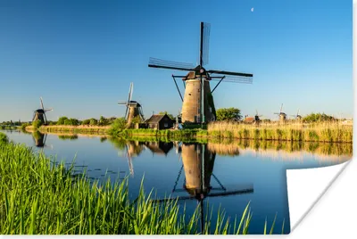 Produktbild von MuchoWow® Poster Mühle - Frühling - Niederlande 120x80 cm - Bilder