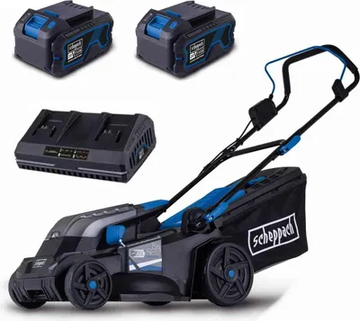 Produktbild von Scheppach Rasenmäher BC-MP430-X 43cm 20V 2 Akku 4.0 Ah Doppel Ladegerät IXES Serie