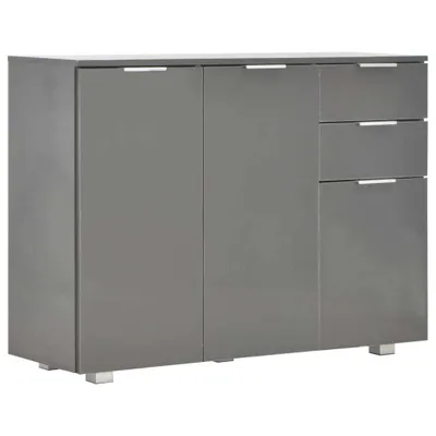 Obrázok produktu pre vidaXL Príborník s vysokým leskom sivý 107x35x80,5 cm