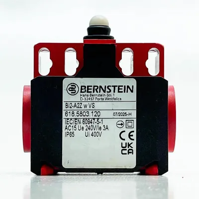 Produktbild von BERNSTEIN Bi2-A2Z w VS, Endschalter, 618.5803.120, AC15 240V/3A, IP65, Ui 400V, gemäß 60947-5-1.