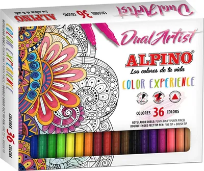 Produktbild von Alpino AR000176, 36 Farben, Mehrfarbig, Rundspitze & Bürstenspitze, 0,7 mm, 2,9 mm, Mehrfarbig