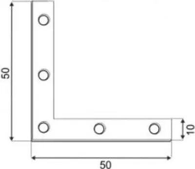 Produktbild von 50x Möbelwinkel 50x50x10x2,0 mm verzinkt