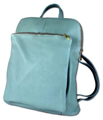 Produktbild von Damen Cityrucksack Leder Tasche hellblau Leder Cityrucksack