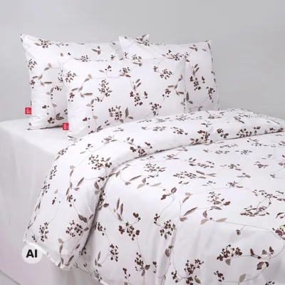 Produktbild von Bettwäsche Set 100% Baumwolle weiß 200x220 cm 4 teilig mit Reißverschluss Kissenbezüge, KI-generiertes Bild