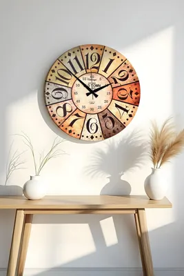 Immagine prodotto di Opviq, Huhuas00030, orologio da parete, multicolore, MDF, 50 x 50 cm