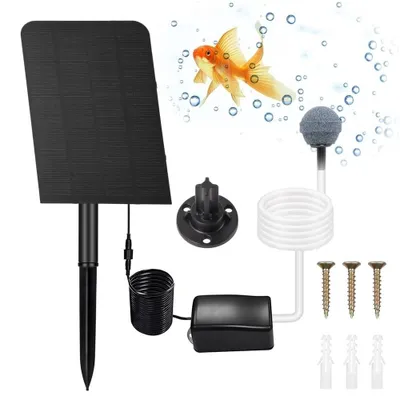 Produktbild von Solar Teichbelüfter 2W Solar Sauerstoffpumpe Aquarium Oxygenator Luftpumpe Sauerstoffbeluefter Angelbeluefter mit Rohr Luftblasensteinen für Garten