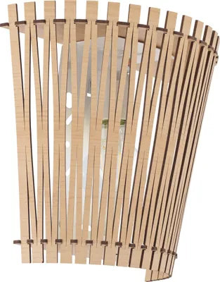 Produktbild von EGLO Wandlampe Sendero, Wandleuchte Boho, Wandleuchte innen aus Stahl und Holz in Ahorn, Wohnzimmerlampe Natur, Flurlampe in Nickel-Matt, E27 Fassung