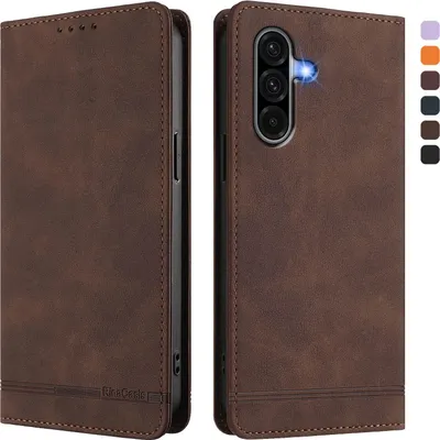 Obrázek produktu pro Pouzdro pro Samsung Galaxy A36 5G, retroPolyuretankožené flip pouzdro s stojánkem a přihrádkami na karty Hnědý