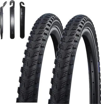 Immagine prodotto di 2 x Schwalbe Marathon GT 365 Performance DualGuard E-50 con carcassa Reflex 55-559 (26 x 2,15") incl. leve per pneumatici
