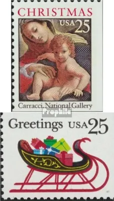 Produktbild von Briefmarken USA 1989 Mi 2057Eru-2058Eor (kompl.Ausg.) postfrisch Weihnachten