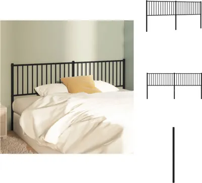 Produktbild von vidaXL Kopfteil Metall Schwarz 193 cm -  Kopf- & Fußenden