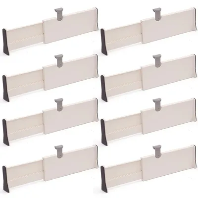 Produktbild von 8 verstellbare Schubladenteiler, Organizer-Trennwände aus Kunststoff für Kommoden, Schlafzimmer, Badezimmer und Kleiderschrank