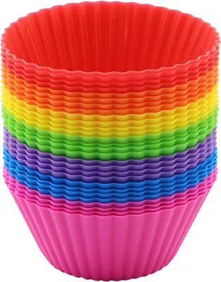 Produktbild von Silicone Muffin Formen 28 Stück, 7 Farben, Antihaftbeschichtung, Wiederverwendbar, zum Backen