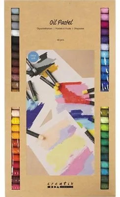 Ölpastellkreiden, 48 Stück, 7 cm, 11 mm, für Papier & Leinwand