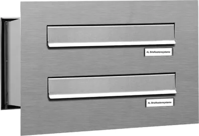 Produktbild von 2er V2A Edelstahl Briefkastenanlage für Mauerdurchwurf